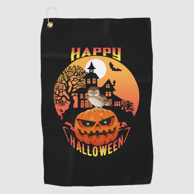 Toalla De Golf Halloween Happy Pumpkin Halloween (Anverso)
