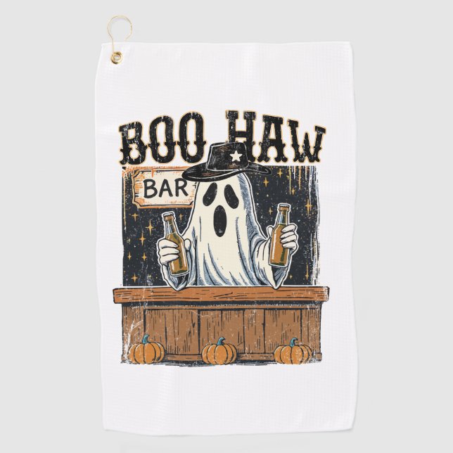 Toalla De Golf Halloween Occidental retro de Boo Haw (Anverso)