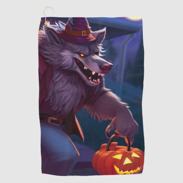 Toalla De Golf Halloween/werewolf/otoño/otoño (Anverso)