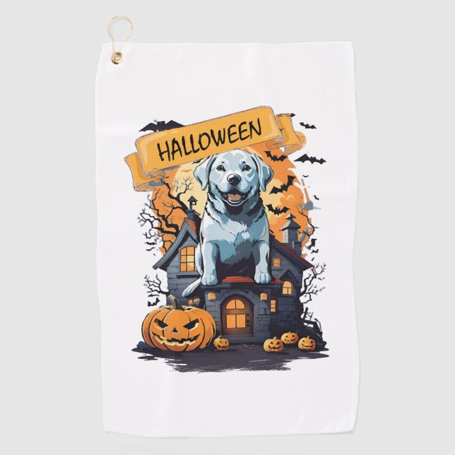 TOALLA DE GOLF HALLOWEEN Y PERRO (Anverso)