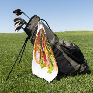 Toalla De Golf Hamburguesa con queso apetitosa de SlipperyJoe cru