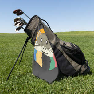 Toalla De Golf Hámster 🐹 animal lindo con pañuelo de rayas color