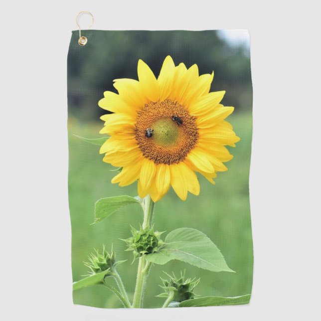 Toalla de golf Happy Sunflower (Anverso)