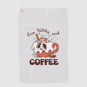 Toalla De Golf Hasta las brujas necesitan café