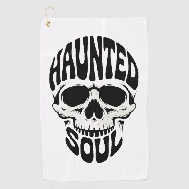Toalla De Golf Haunted Soul Skull Typography (Anverso)
