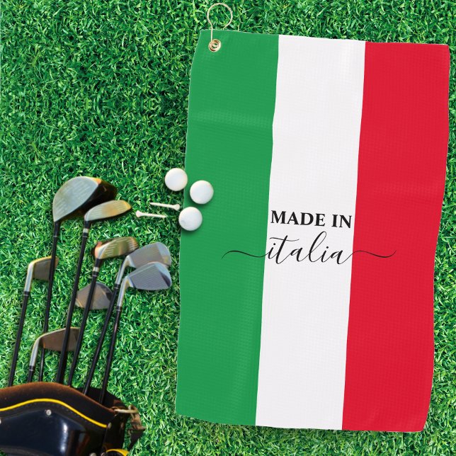 Toalla De Golf Hecho en Italia Bandera Italiana Rojo Verde Blanco (Made in Italy Italian Flag Red White Green Italia Golf Towel)