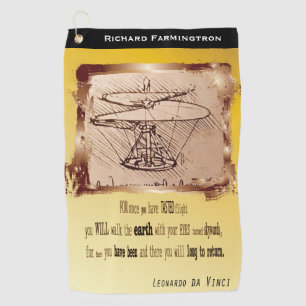 Toalla De Golf Helicóptero Da Vinci Poema Volador 🚁 Presupuesto