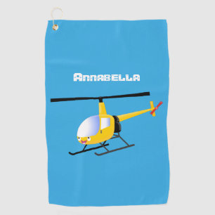 Toalla De Golf Helicóptero de personalizado alegre amarillo lindo