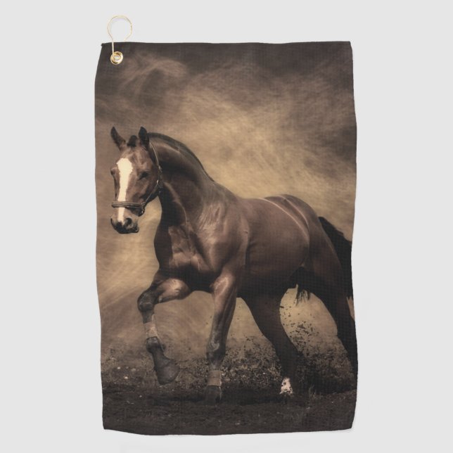 Toalla De Golf Hermosa almohada de caballo marrón (Anverso)