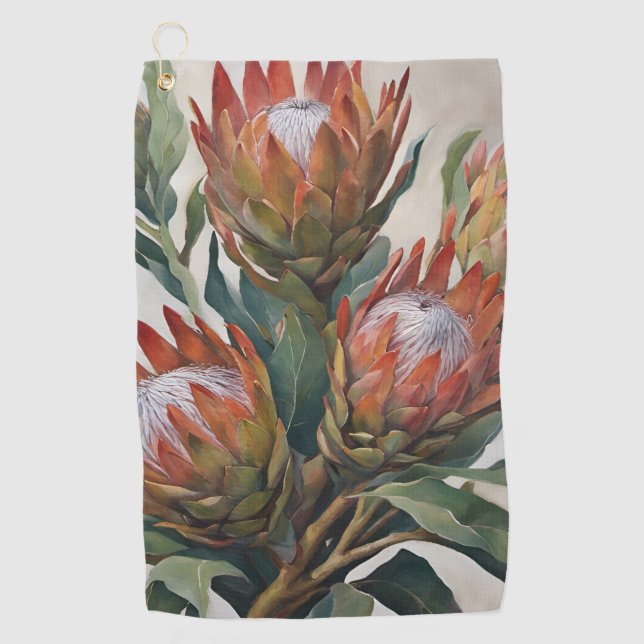 Toalla De Golf Hermosas flores de Protea de Sudáfrica (Anverso)