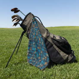 Toalla De Golf Hermoso aspecto de patchwork en verde azulado oscu