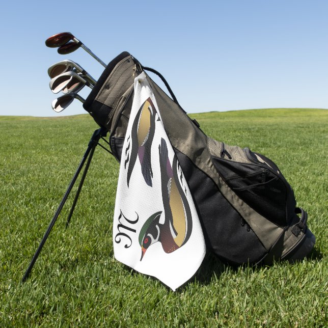 Toalla De Golf Hermoso Pato De Madera Nadando (Verde)