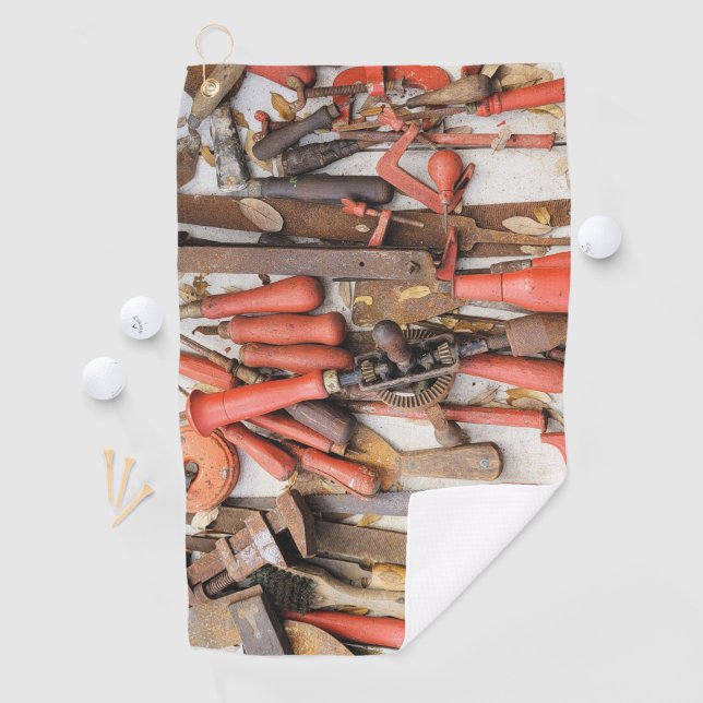 Toalla De Golf Herramientas Herramienta Antiguo Hombre Rojo Rústi (In situ)