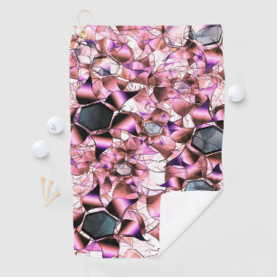 Toalla De Golf Hexagones rodeados de formas petales rosadas