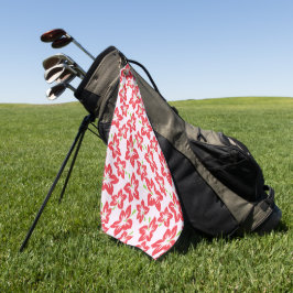 Toalla De Golf Hibisco Rojo, Flores Rojas, Patrón De Flores