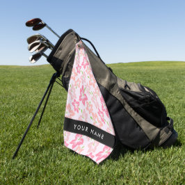 Toalla De Golf Hibisco Rosa, Flores Rosas, Tu Nombre