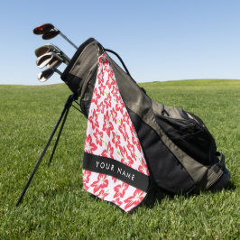 Toalla De Golf Hibiscus Rojo, Flores Rojas, tu nombre