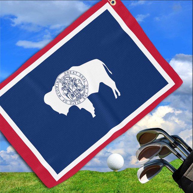 Toalla De Golf Hinchas de Wyoming Flag & Wyoming State Estados Un (Subido por el creador)