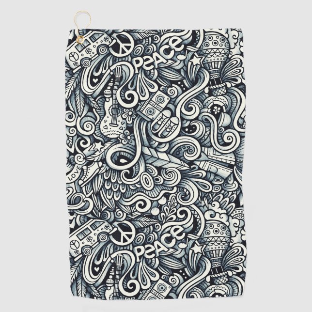 Toalla De Golf Hippy En Sesenta (Anverso)