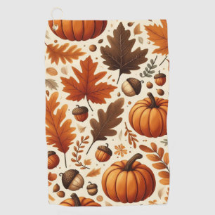 Toalla De Golf hojas/calabazas/bellotas clásicas Otoño