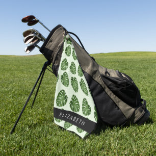 Toalla De Golf Hojas de palma, patrón tropical, nombre