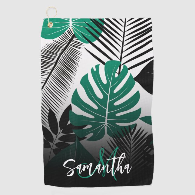 Toalla De Golf Hojas tropicales de verano (Anverso)