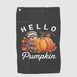 Toalla De Golf Hola Calabaza - Perezoso Otoño Cute Hojas de Otoño