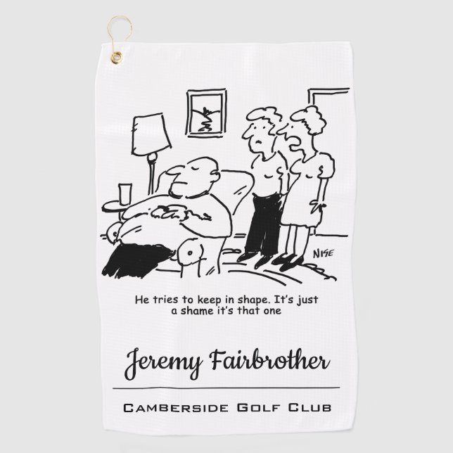 Toalla De Golf Hombre obeso incapacitado con sobrepeso trata de m (Anverso)