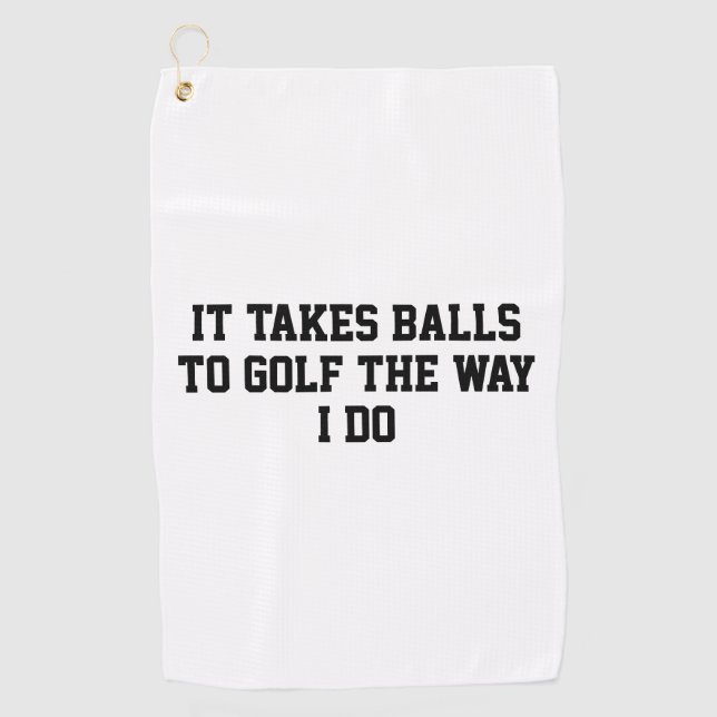 Toalla De Golf Hombres Blancos Divertidos Golf (Anverso)