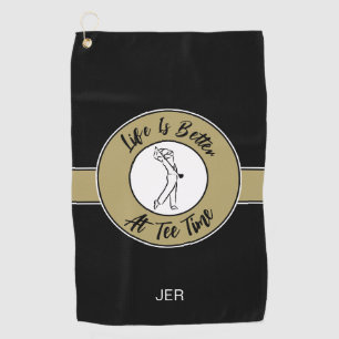 Toalla De Golf Hora de Salida Humor de Golfista Deportes Monogram