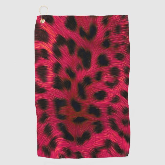 Toalla De Golf Hot Pink Leopard Print Faux  (Anverso)