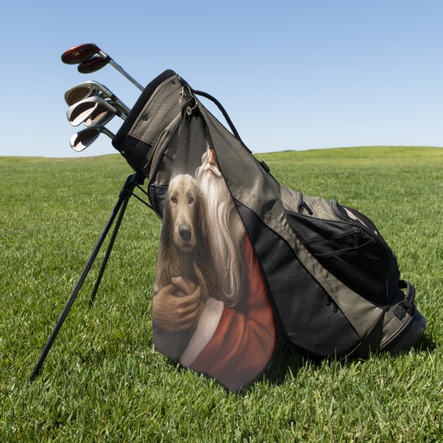 Toalla De Golf Hound afgano con Navidades festivos de Santa Claus (Verde)