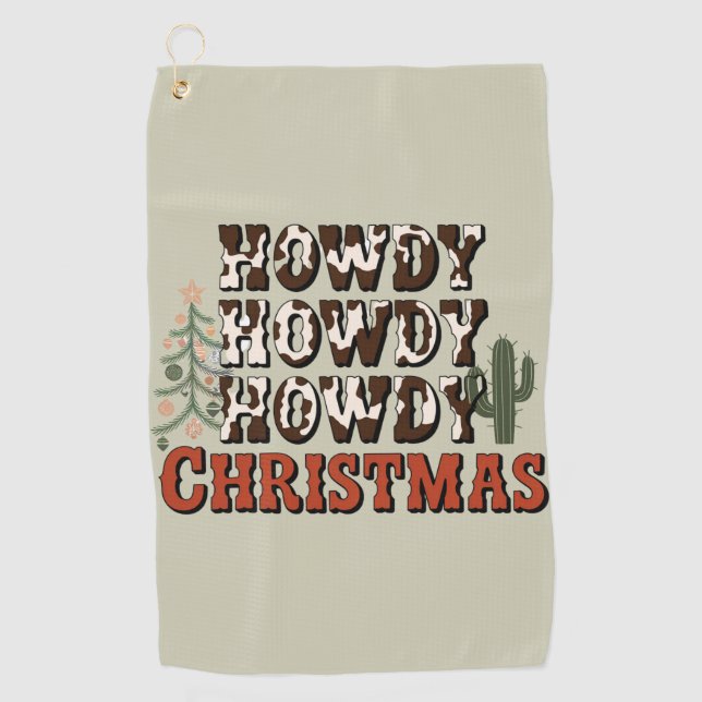 Toalla De Golf Howdy Howdy Navidades Familia Navidad Fiesta Regal (Anverso)
