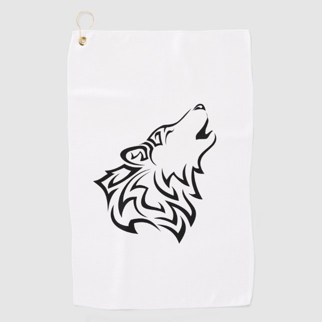 Toalla De Golf Howling Wolf Tribal (Anverso)