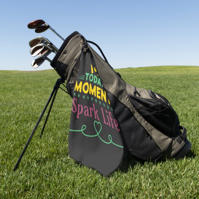 Toalla De Golf Hoy, momento, vida de chispa (Verde)