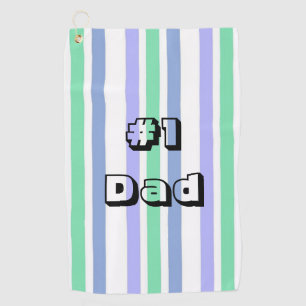 Toalla de golf Huella púrpura verde blanca #1 Papá