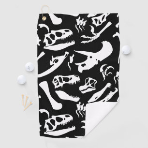 Toalla De Golf Huesos de dinosaurio (blancos y negros)