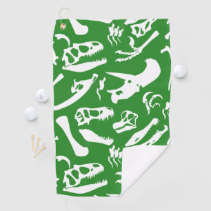 Toalla De Golf Huesos de dinosaurio (verde)
