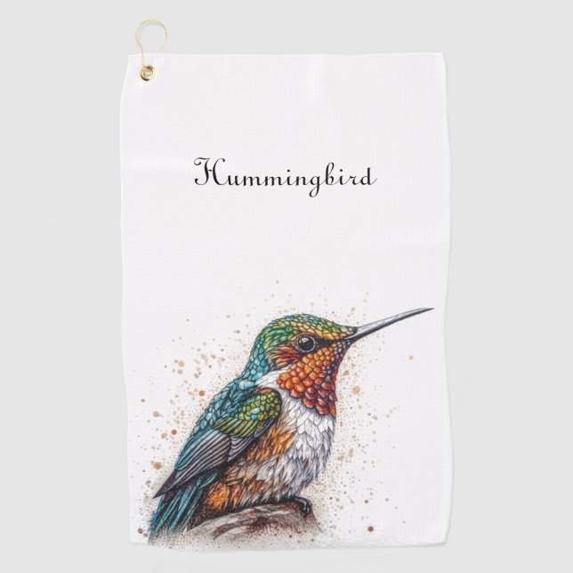 Toalla De Golf Hummingbird Serenade, personalizado (Anverso)