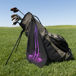 Toalla De Golf Humo de dragón negro y morado