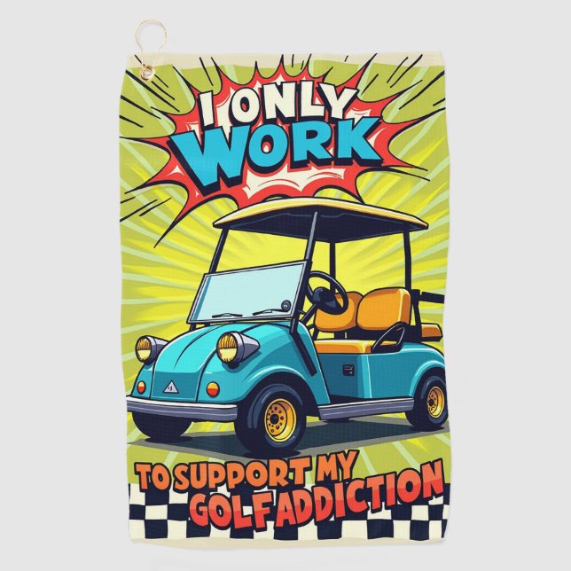 Toalla De Golf Humor de adicción al golf (Anverso)