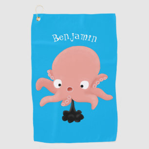 Toalla De Golf Humor de personalizado de pulpo de bebé de color r