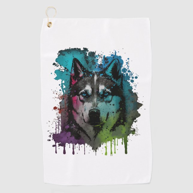 Toalla De Golf Husky Dog (Anverso)