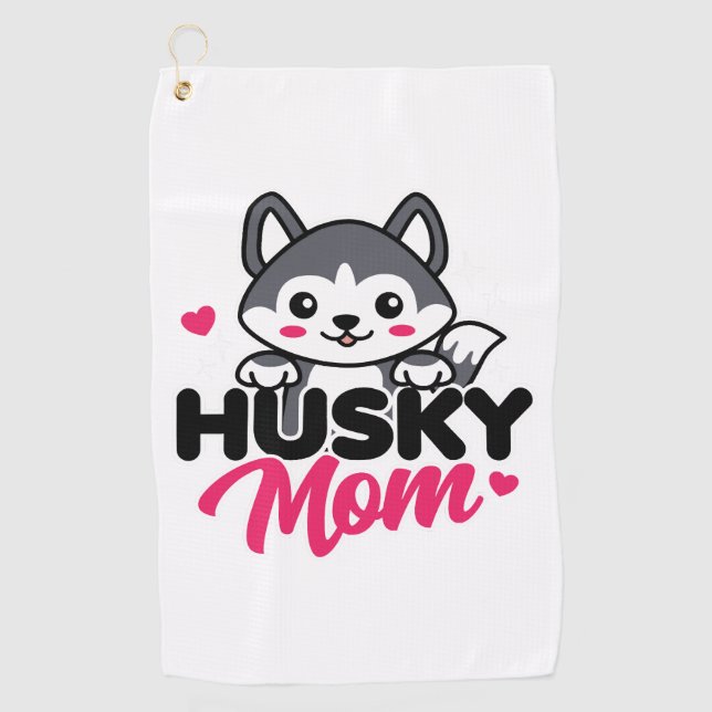 Toalla De Golf Husky Dog Mom Cute Kawaii Design (Anverso)
