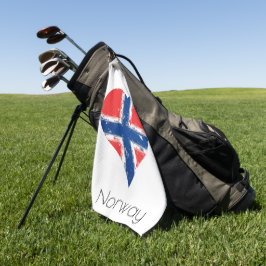 Toalla De Golf I Heart Noruega Bandera