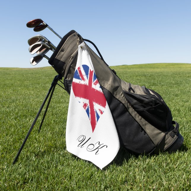 Toalla De Golf I Heart UK England Bandera británica (Verde)