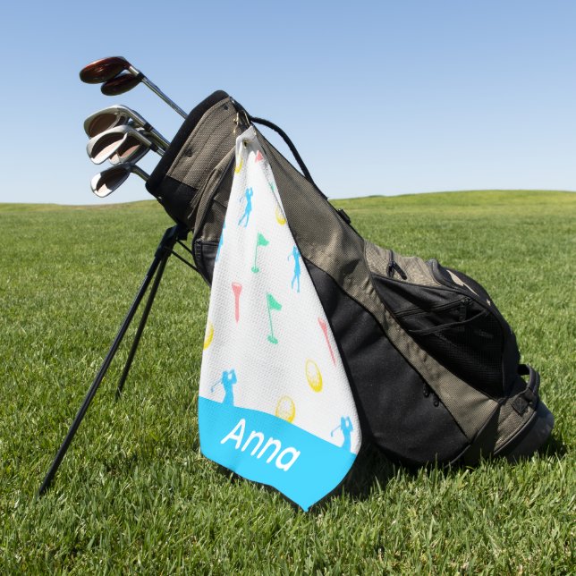 Toalla De Golf Icono de golfista personalizado  (Verde)