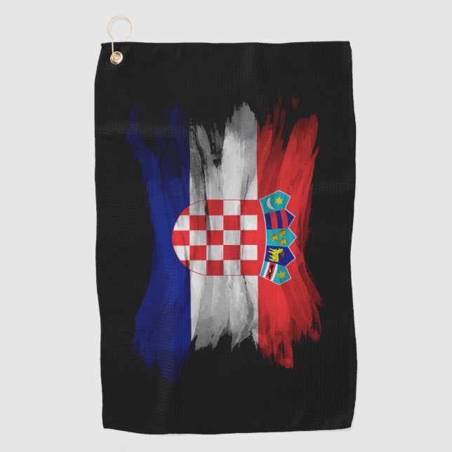 Toalla De Golf Icono de pincel de la bandera de Croacia, bandera  (Anverso)