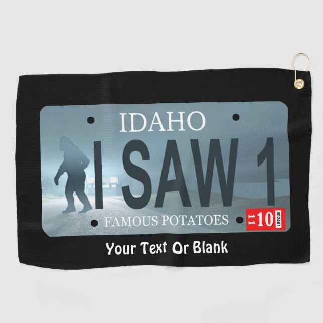 Toalla De Golf Idaho "Vi 1" placa de licencia Sasquatch (Horizontal)
