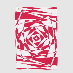 Toalla De Golf Ilusión abstracta roja blanca